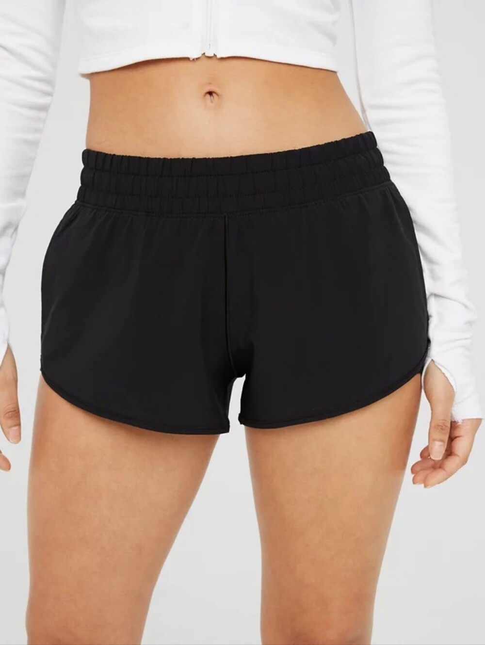 NWT Aerie OFFLINE Black 2" Hot Stuff Lined Real Me Athletic Shorts Size Large